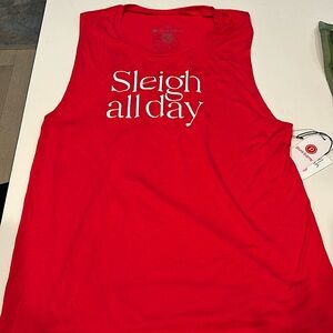 Red tank. Sleigh all day